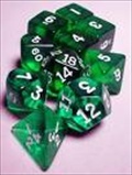 Ensemble de 7 d�s - Transparent Vert
