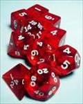 Ensemble de 7 d�s - Transparent Rouge
