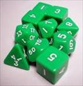 Ensemble de 7 d�s - Opaque Vert