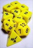 Ensemble de 7 d�s - Opaque Jaune