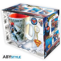 Dc Comics Pck Mug/Keychains/Badges/ Superman