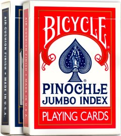 Bicycle Pinochle Jumbo Index bleu ou rouge