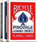 Bicycle Pinochle Jumbo Index bleu ou rouge
