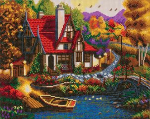 Crystal Art Kit - Riverside Cottage
