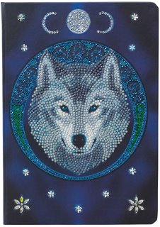 Crystal Art Kit - Notebook - Lunar Wolf