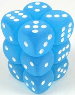 Chessex Frosted 12D6 Caribbean Blue 16mm