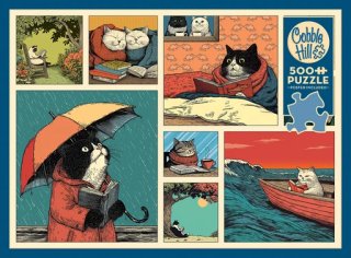 Cobble Hill - 500 Pcs Puzzle - Cats Chillin with Books