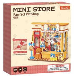 Rolife Pawfect Pet Shop DIY Miniature House Kit (76 PCS)