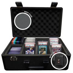 EvoRetro XL Graded Card Case Aliminium 4 Rangées TSA Lock Gris
