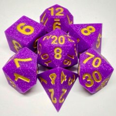 Ensemble de 7 dés polyédriques en silicone - Iris de la Louisinane