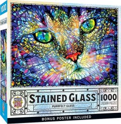 Master Pieces Puzzle Stained Glass Purrfect Glass 1000 PCS