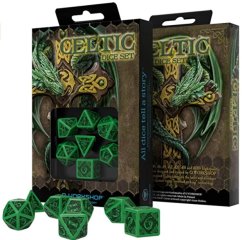 Celtic Dice Set - Green And Black