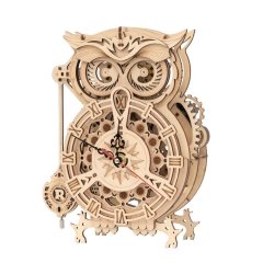 Wooden Mechanical Gears - Owl Clock 