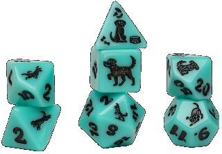 Sirius Dice Animals Seafoam Shepherd 7-Die Set