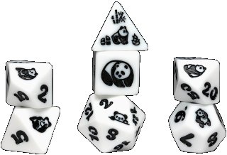 Sirius Dice Animals Moon Panda 7-Die Set