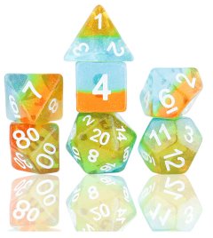 Sirius Dice Set de 7 Dés Celestial Ocean Dusk Dice Set (Dé 20 Bonus)