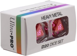 Ensemble de 2 dés 20 (Heavy Metal) Rouge / Up Dice Heavy Metal Vivid Red