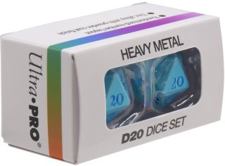 Ensemble de 2 dés 20 (Heavy Metal) Bleu Pâle / Up Dice Heavy Metal Vivid Light Blue