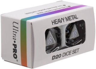 Ensemble de 2 dés 20 (Heavy Metal) Noir / Up Dice Heavy Metal Black