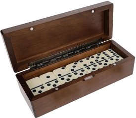 Dominoes DBL 6 Ivory Magnetic Wooden Box