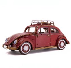 Azone Co. Volkswagen Beetle (Type 1) 1949 Red Vintage Wa-Gu-Mi Wooden Art Premium Edition (483 Pcs)