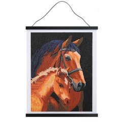 Crystal Art Scroll Kit Chestnut Mares Diamond Painting