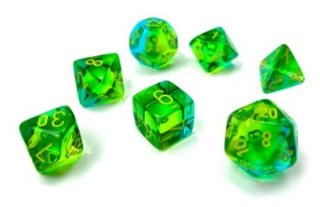 Ensemble de 7 dés / Gemini Poly Translucent Green-Teal/Yellow 7 Die-Set