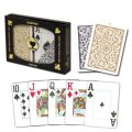 Copag Cartes à jouer 100% Plastique - Paquet Double - Format Poker - Index Jumbo - Noir et Or