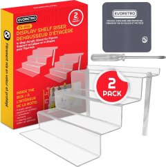Evo Retro: Acrylic Display stand 4-Step 2Pk - 14.5 inch