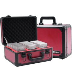 EvoRetro Graded Card Storage Box Heavy Duty 3 Rangées Rouge