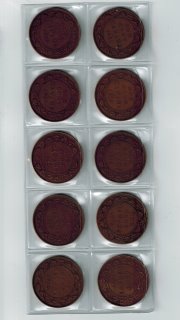 Ensemble de 10 Grosses Cents Du Canada Grade:F (1911 à 1920)