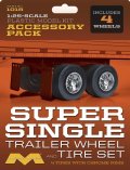 Moebius Super Single Trailer Wheels/Tires Set 4 Packs 1/25