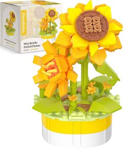 PieceRelax Mini Bricks Potted Plant - Sunflower 